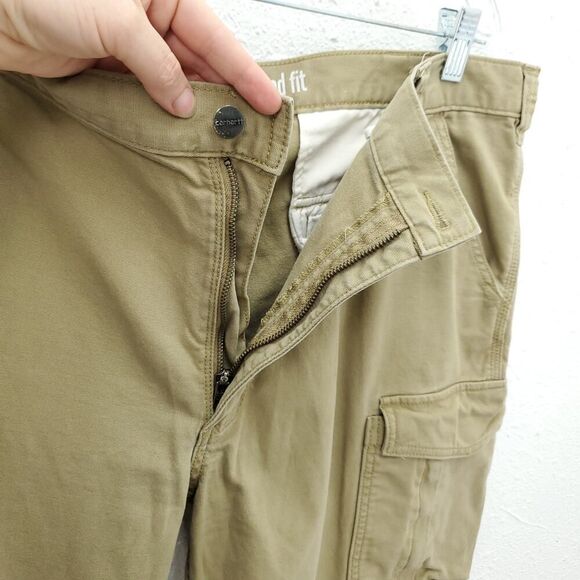 CARHARTT Men's Relaxed Fit Tan Cargo Carpenter Work Shorts - Picture 4 of 8